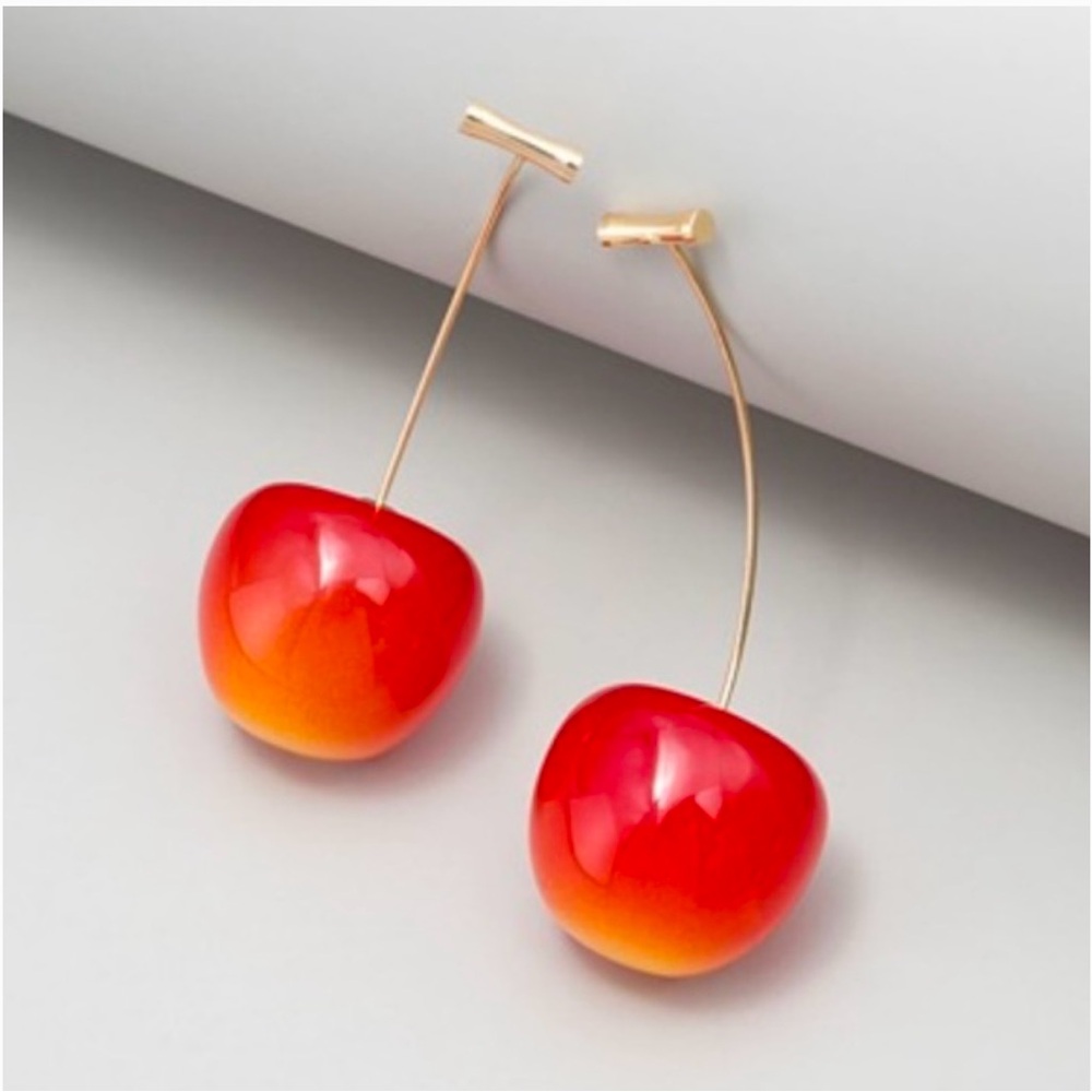 Anthropologie The Cherry On Top Drop Earrings